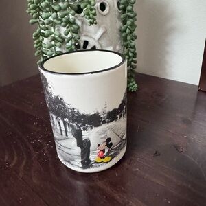 Disney Parks Main Street USA Magic Kingdom Walt And Mickey Black White Mug